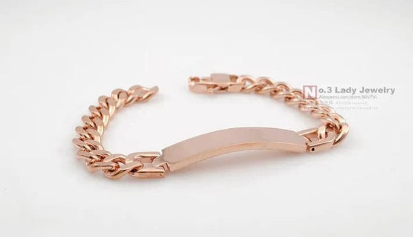 Planet Gates Silver color Gokadima Stainless Steel ID Bracelet For Men Jewelry masculina pulseira, Black / Rose Gold color Rock Punk Party Gift