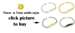 Planet Gates Silver color Gokadima Stainless Steel ID Bracelet For Men Jewelry masculina pulseira, Black / Rose Gold color Rock Punk Party Gift