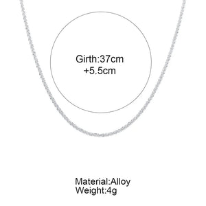 Planet Gates Silver Color Sparkling Necklace For Women Trendy Clavicle Chain Choker Girls Korean Wedding Party Jewelry Accessories