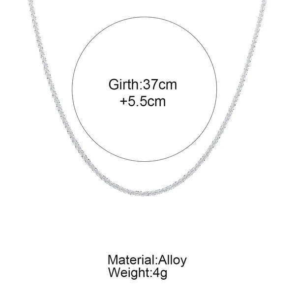 Planet Gates Silver Color Sparkling Necklace For Women Trendy Clavicle Chain Choker Girls Korean Wedding Party Jewelry Accessories