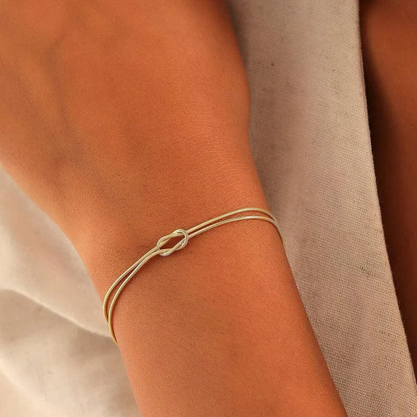 Planet Gates silver color Stainless Steel Knot Snake Chain Handmade Knot Bracelet Gold Silver Color Valentine's Day Jewelry Gifts