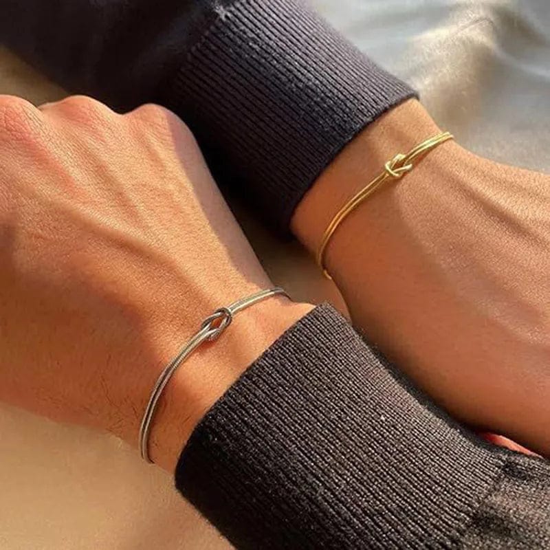 Planet Gates silver color Stainless Steel Knot Snake Chain Handmade Knot Bracelet Gold Silver Color Valentine's Day Jewelry Gifts
