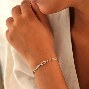Planet Gates silver color Stainless Steel Knot Snake Chain Handmade Knot Bracelet Gold Silver Color Valentine's Day Jewelry Gifts