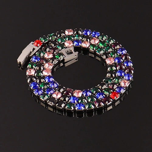 Planet Gates Silver Colour / 20inch (50cm) 316L Stainless Steel Bracelet Tennis Chain Bracelet For Women Charm Luxury Cubic Zircon Crystal Bracelets Jewelry Gift