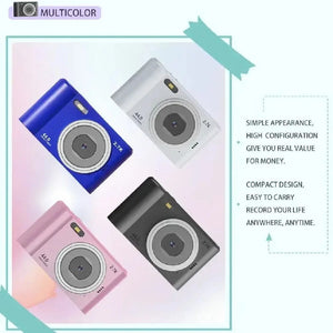 Planet Gates Silver Digital Camera Autofocus Camera for Kids Toys Camcorder with 8x Zoom Compact Cameras 1080P Cameras for Beginner Photography