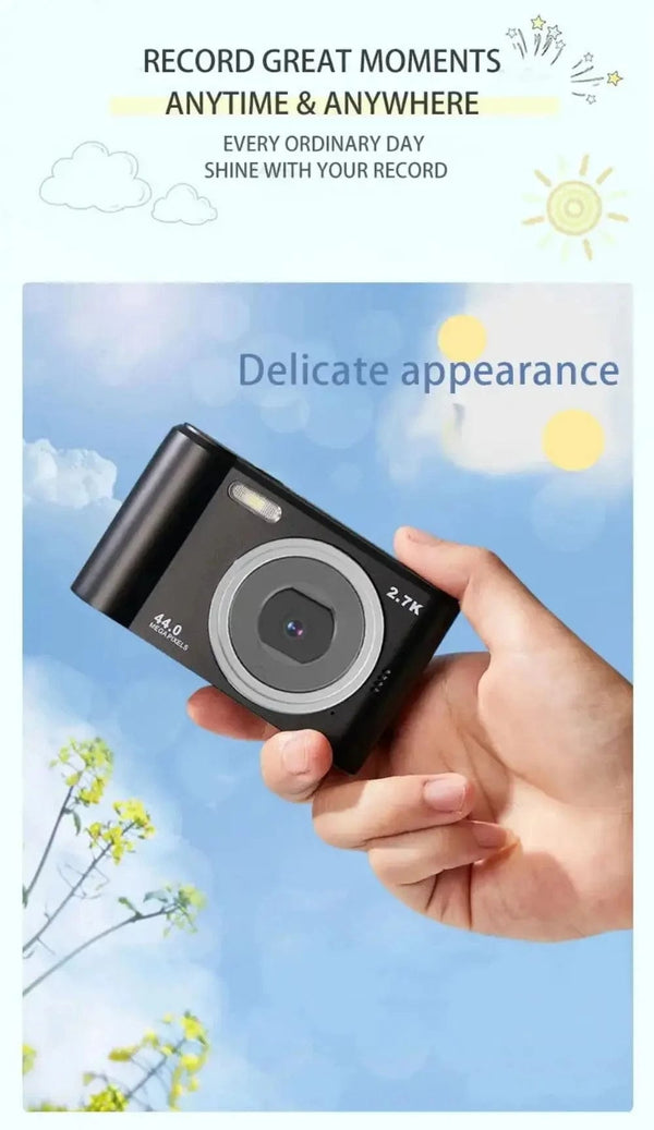 Planet Gates Silver Digital Camera Autofocus Camera for Kids Toys Camcorder with 8x Zoom Compact Cameras 1080P Cameras for Beginner Photography