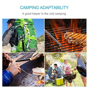 Planet Gates Silver Fire Blow Pipe Telescopic Camping Blow Fire Tube Blower Stainless Steel Pipe Campfire Tool for Outdoor Picnic BBQ Fireplace