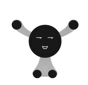 Planet Gates Silver Gravity Car Phone Holder Air Vent Clip Smile Face Mount Mobile Cell Stand GPS Support For iPhone 12 Pro Max Xiaomi Samsung
