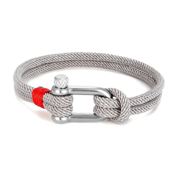 Planet Gates Silver Gray / 23cm MKENDN Men Black Stainless Steel U shape Survival Bracelet Outdoor Camping Rescue Emergency Shackle Rope Bracelet For Women