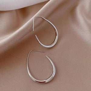 Planet Gates silver Hot Sale 925 Silver Needle Geometric Oval Hoop Earrings For Women Simple Desgin Earrings Party Wedding Jewelry eh2008
