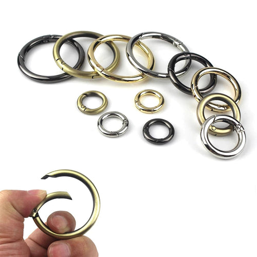 Planet Gates silver / inner diameter 38mm Metal spring gate O Ring Openable Keyring Leather Craft Bag belt strap buckle trigger snap clasp clip connector DIY accessory