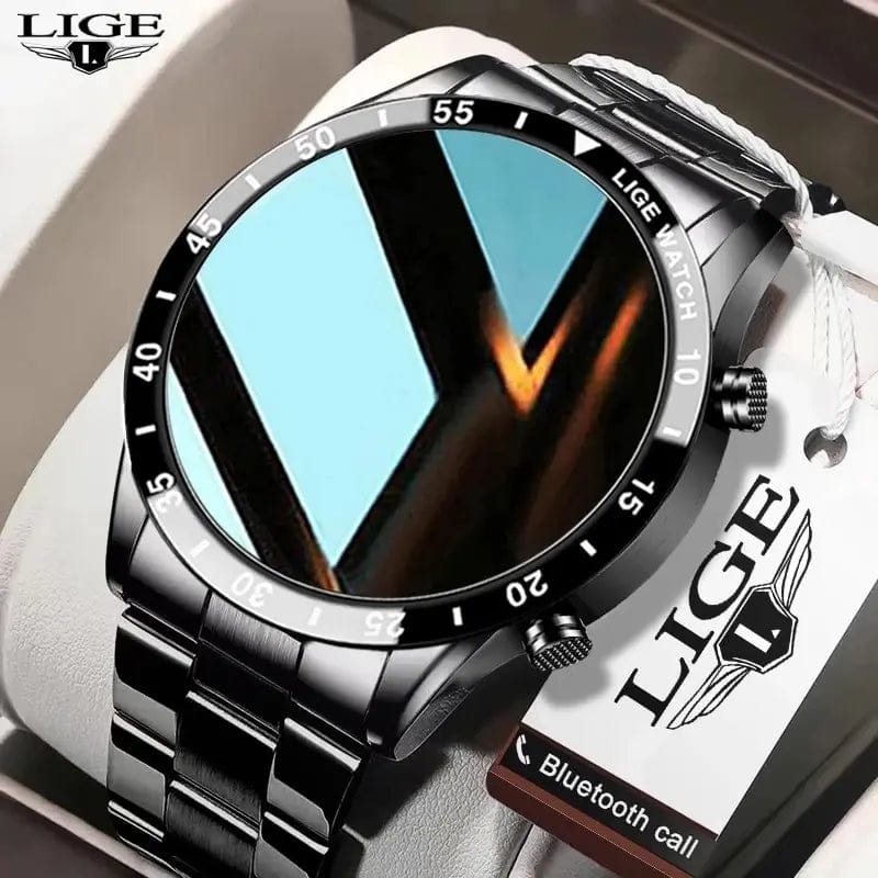 Planet Gates silver LIGE 2024 Smart Watch Men Full Circle Touch Screen Bluetooth Call Men Smartwatch Waterproof Sport Activity Fitness Watch+Box