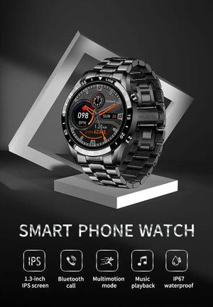 Planet Gates silver LIGE 2024 Smart Watch Men Full Circle Touch Screen Bluetooth Call Men Smartwatch Waterproof Sport Activity Fitness Watch+Box