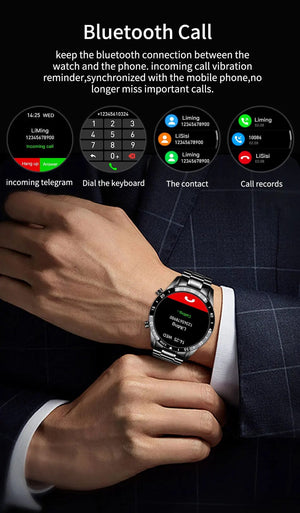 Planet Gates silver LIGE 2024 Smart Watch Men Full Circle Touch Screen Bluetooth Call Men Smartwatch Waterproof Sport Activity Fitness Watch+Box
