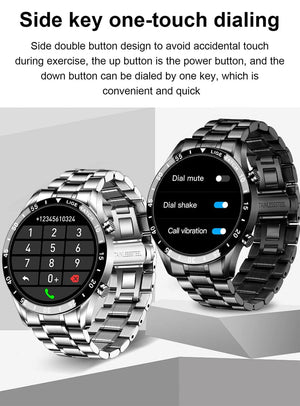 Planet Gates silver LIGE 2024 Smart Watch Men Full Circle Touch Screen Bluetooth Call Men Smartwatch Waterproof Sport Activity Fitness Watch+Box
