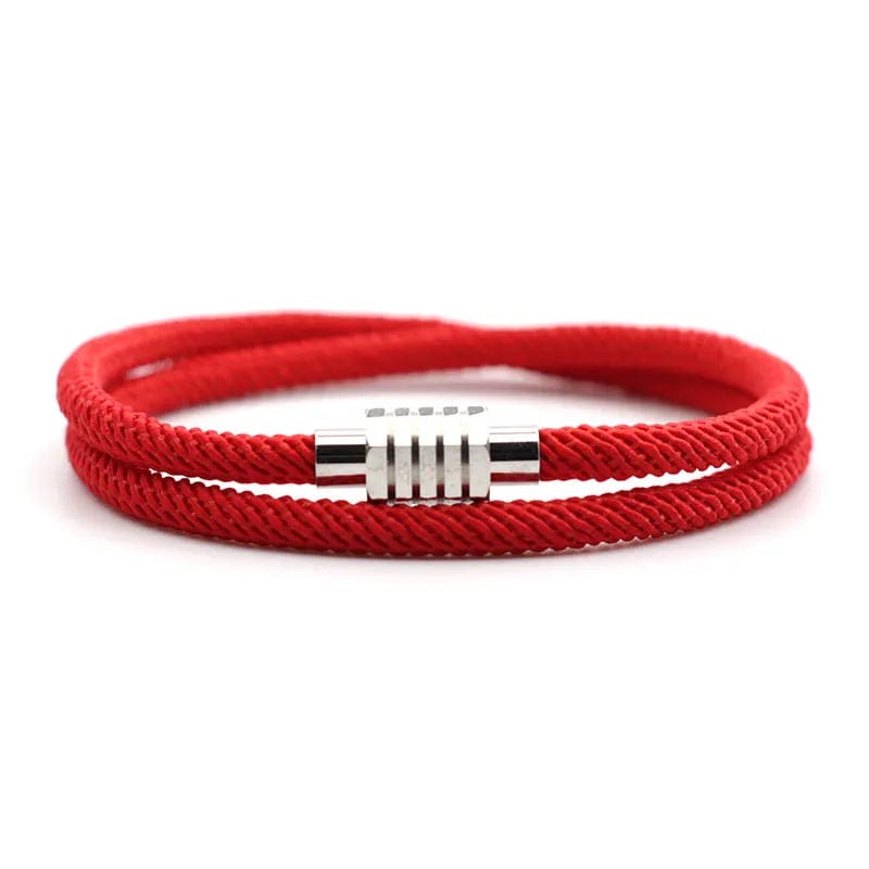 Planet Gates Silver Light Green / 20.5cm New Lucky Red Thread Bracelet Homme Female Unfading Stainless Steel Braslet Distance Magnet Braclet Gift For Lovers Pulseira