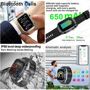 Planet Gates Silver / Medical grade For HUAWEI Xiaomi New Uric Acid Blood Fat Smartwatch ECG Blood Glucose Heart Rate Blood Pressure Health Monitoring Smart Watch