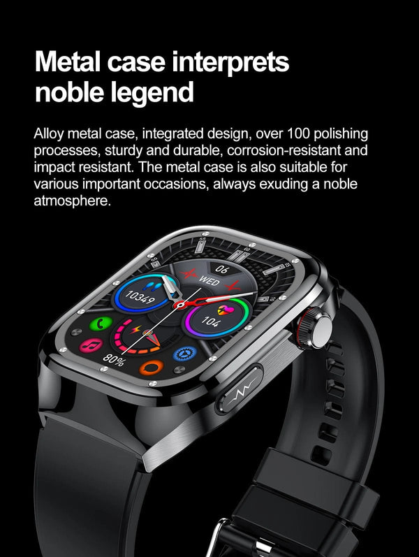 Planet Gates Silver / Medical grade For HUAWEI Xiaomi New Uric Acid Blood Fat Smartwatch ECG Blood Glucose Heart Rate Blood Pressure Health Monitoring Smart Watch