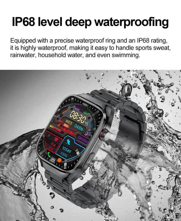 Planet Gates Silver / Medical grade For HUAWEI Xiaomi New Uric Acid Blood Fat Smartwatch ECG Blood Glucose Heart Rate Blood Pressure Health Monitoring Smart Watch