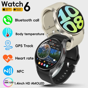 Planet Gates Silver Mesh belt 2024 New Smart Watch 24H Heart rate Health Monitor NFC GPS Tracker IP68 Sport Watch Men Women For Galaxy Watch 6 Smart watches