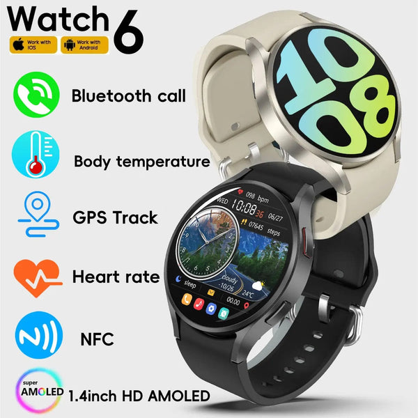 Planet Gates Silver Mesh belt 2024 New Smart Watch 24H Heart rate Health Monitor NFC GPS Tracker IP68 Sport Watch Men Women For Galaxy Watch 6 Smart watches