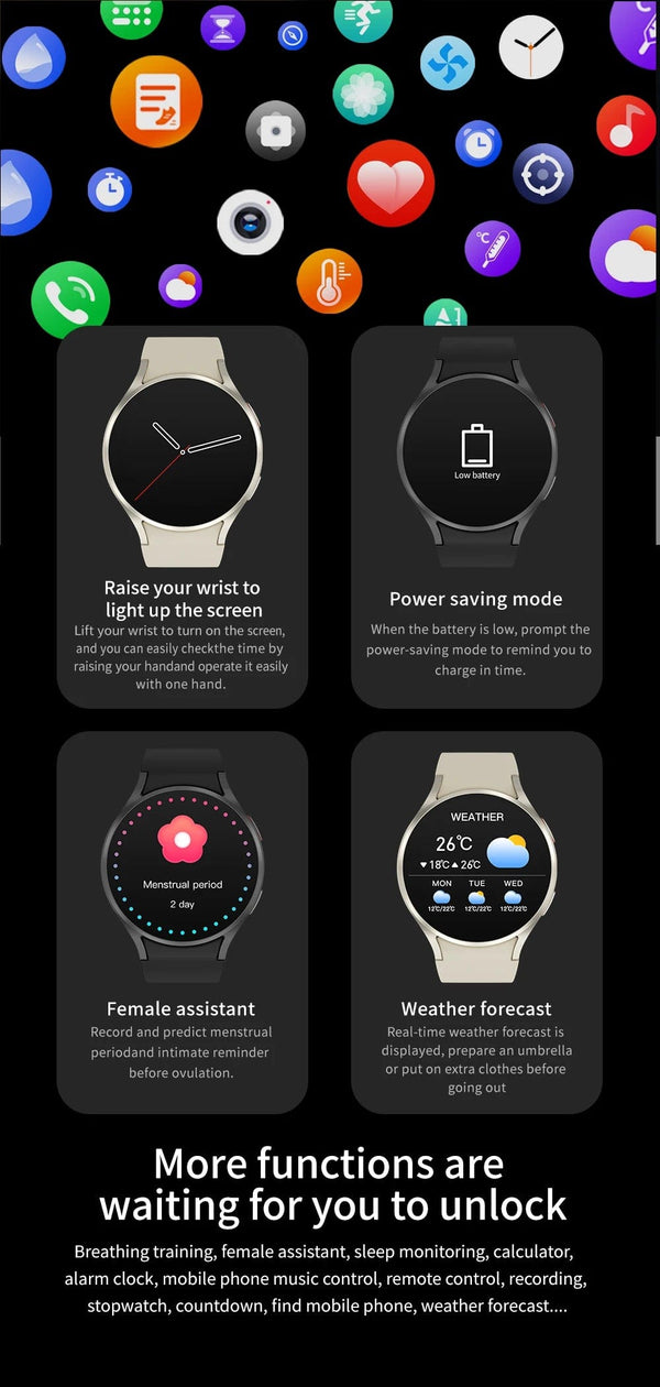 Planet Gates Silver Mesh belt 2024 New Smart Watch 24H Heart rate Health Monitor NFC GPS Tracker IP68 Sport Watch Men Women For Galaxy Watch 6 Smart watches