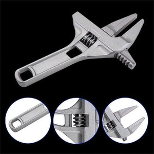 Planet Gates Silver Mini Adjustable Bathroom Adjustable Wrench Strong Clamping Large Open End Multifunctional Aluminum Spanner Bathroom Repair Tool