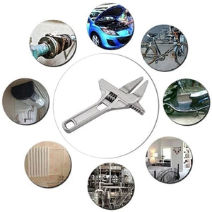 Planet Gates Silver Mini Adjustable Bathroom Adjustable Wrench Strong Clamping Large Open End Multifunctional Aluminum Spanner Bathroom Repair Tool