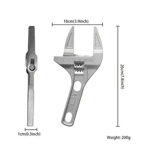 Planet Gates Silver Mini Adjustable Bathroom Adjustable Wrench Strong Clamping Large Open End Multifunctional Aluminum Spanner Bathroom Repair Tool