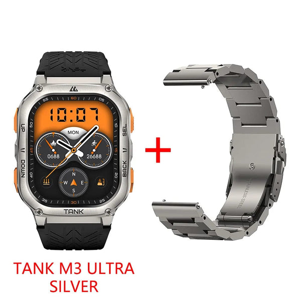 Planet Gates Silver n Film / CHINA 2024 Original KOSPET TANK M3 Ultra GPS Smart Watches For Men Women Smartwatch AOD Electronic Military Rugged Waterproof Watch