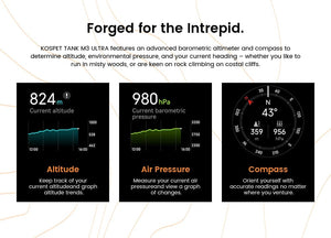 Planet Gates Silver n Film / CHINA 2024 Original KOSPET TANK M3 Ultra GPS Smart Watches For Men Women Smartwatch AOD Electronic Military Rugged Waterproof Watch