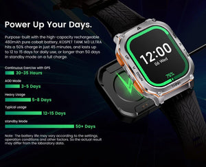 Planet Gates Silver n Film / CHINA 2024 Original KOSPET TANK M3 Ultra GPS Smart Watches For Men Women Smartwatch AOD Electronic Military Rugged Waterproof Watch