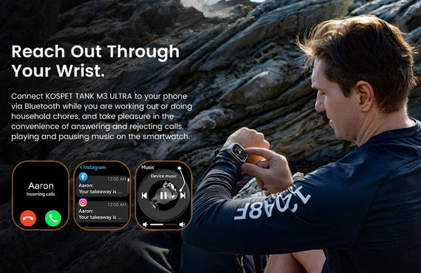 Planet Gates Silver n Film / CHINA 2024 Original KOSPET TANK M3 Ultra GPS Smart Watches For Men Women Smartwatch AOD Electronic Military Rugged Waterproof Watch