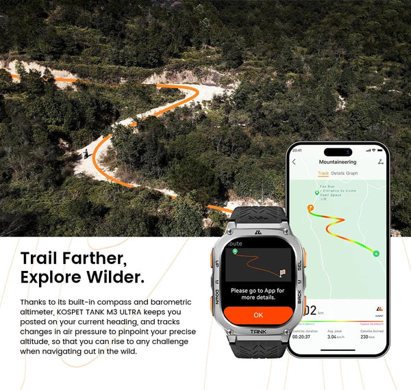 Planet Gates Silver n Film / CHINA 2024 Original KOSPET TANK M3 Ultra GPS Smart Watches For Men Women Smartwatch AOD Electronic Military Rugged Waterproof Watch