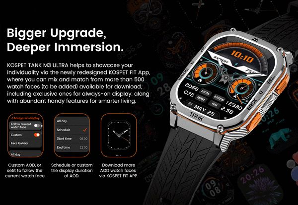 Planet Gates Silver n Film / CHINA 2024 Original KOSPET TANK M3 Ultra GPS Smart Watches For Men Women Smartwatch AOD Electronic Military Rugged Waterproof Watch