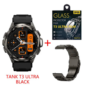 Planet Gates Silver n Film / CHINA 2024 Original KOSPET TANK T3 Ultra GPS Smartwatch Mens Rugged Smart Watches Women Military Electronic Waterproof Digital Watch