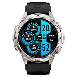 Planet Gates Silver n Film / CHINA 2024 Original KOSPET TANK T3 Ultra GPS Smartwatch Mens Rugged Smart Watches Women Military Electronic Waterproof Digital Watch