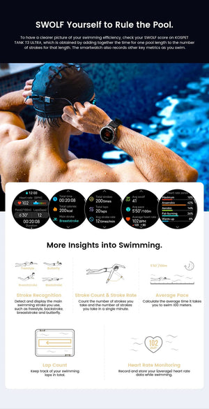 Planet Gates Silver n Film / CHINA 2024 Original KOSPET TANK T3 Ultra GPS Smartwatch Mens Rugged Smart Watches Women Military Electronic Waterproof Digital Watch