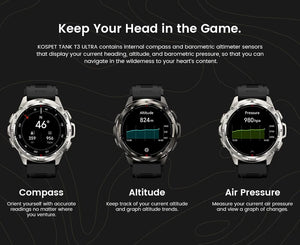 Planet Gates Silver n Film / CHINA 2024 Original KOSPET TANK T3 Ultra GPS Smartwatch Mens Rugged Smart Watches Women Military Electronic Waterproof Digital Watch