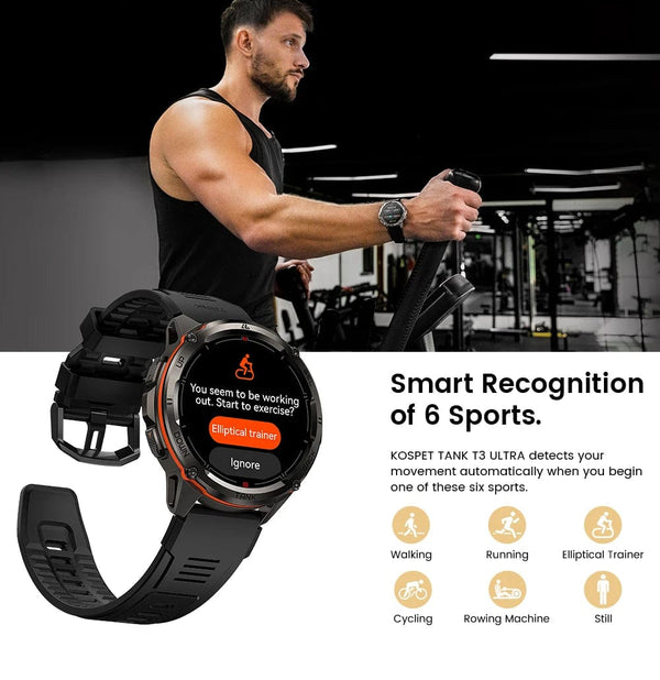 Planet Gates Silver n Film / CHINA 2024 Original KOSPET TANK T3 Ultra GPS Smartwatch Mens Rugged Smart Watches Women Military Electronic Waterproof Digital Watch