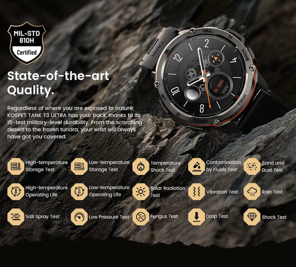 Planet Gates Silver n Film / CHINA 2024 Original KOSPET TANK T3 Ultra GPS Smartwatch Mens Rugged Smart Watches Women Military Electronic Waterproof Digital Watch