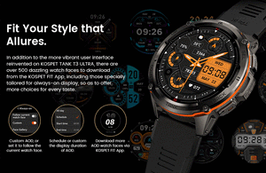 Planet Gates Silver n Film / CHINA 2024 Original KOSPET TANK T3 Ultra GPS Smartwatch Mens Rugged Smart Watches Women Military Electronic Waterproof Digital Watch