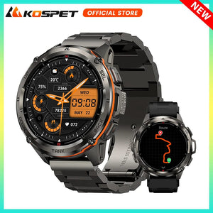 Planet Gates silver n strap / CHINA 2024 Original KOSPET TANK T3 Ultra GPS Smart Watch Men Smartwatch 470mAh Digital Fitness AMOLED AOD Bluetooth Electronic Watches