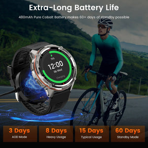 Planet Gates silver n strap / CHINA 2024 Original KOSPET TANK T3 Ultra GPS Smart Watch Men Smartwatch 470mAh Digital Fitness AMOLED AOD Bluetooth Electronic Watches