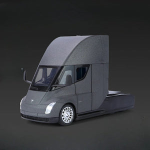 Planet Gates Silver New 1/24 Tesla Semi Trailer Truck Alloy Diecast Car Model with Sound and Light Pull Back Truck Vehicle Model Boy Collection Gift