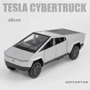 Planet Gates Silver no box 1:32 Tesla Cybertruck Pickup Alloy Car Model Diecast Toy Vehicle Sound And Light Simitation For Children Christmas Gift Boy Toys
