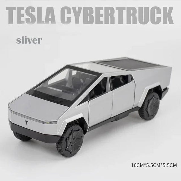 Planet Gates Silver no box 1:32 Tesla Cybertruck Pickup Alloy Car Model Diecast Toy Vehicle Sound And Light Simitation For Children Christmas Gift Boy Toys