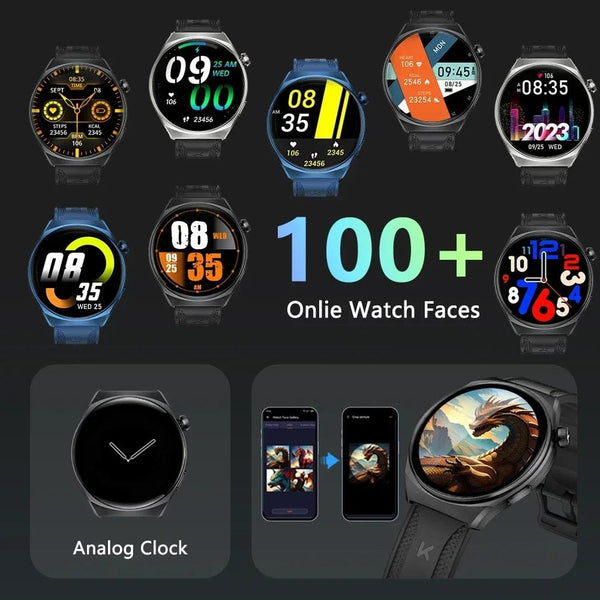 Planet Gates Silver / Official standard KUMI GW6 1.43" AMOLED screen Bluetooth call IP68 Waterproof NFC 100+ Sport Heart Rate Blood Pressure Oxygen Monitor smart watch