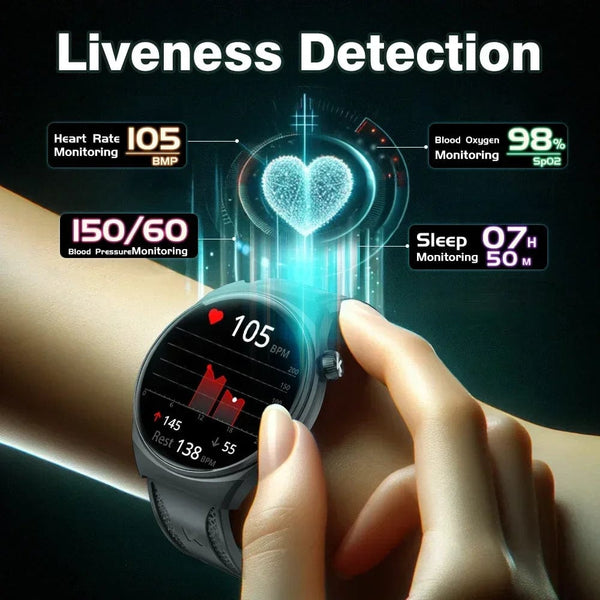 Planet Gates Silver / Official standard KUMI GW6 1.43" AMOLED screen Bluetooth call IP68 Waterproof NFC 100+ Sport Heart Rate Blood Pressure Oxygen Monitor smart watch