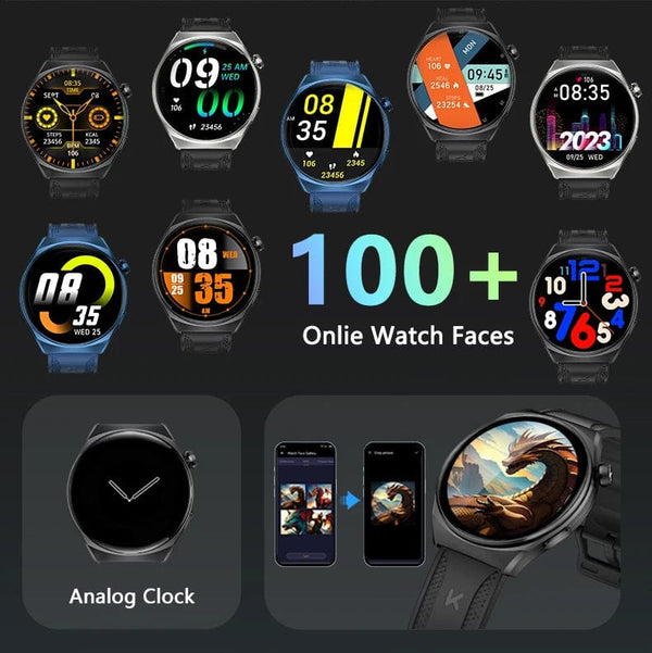 Planet Gates Silver / Official standard KUMI GW6 1.43" AMOLED screen Bluetooth call IP68 Waterproof NFC 100+ Sport Heart Rate Blood Pressure Oxygen Monitor smart watch